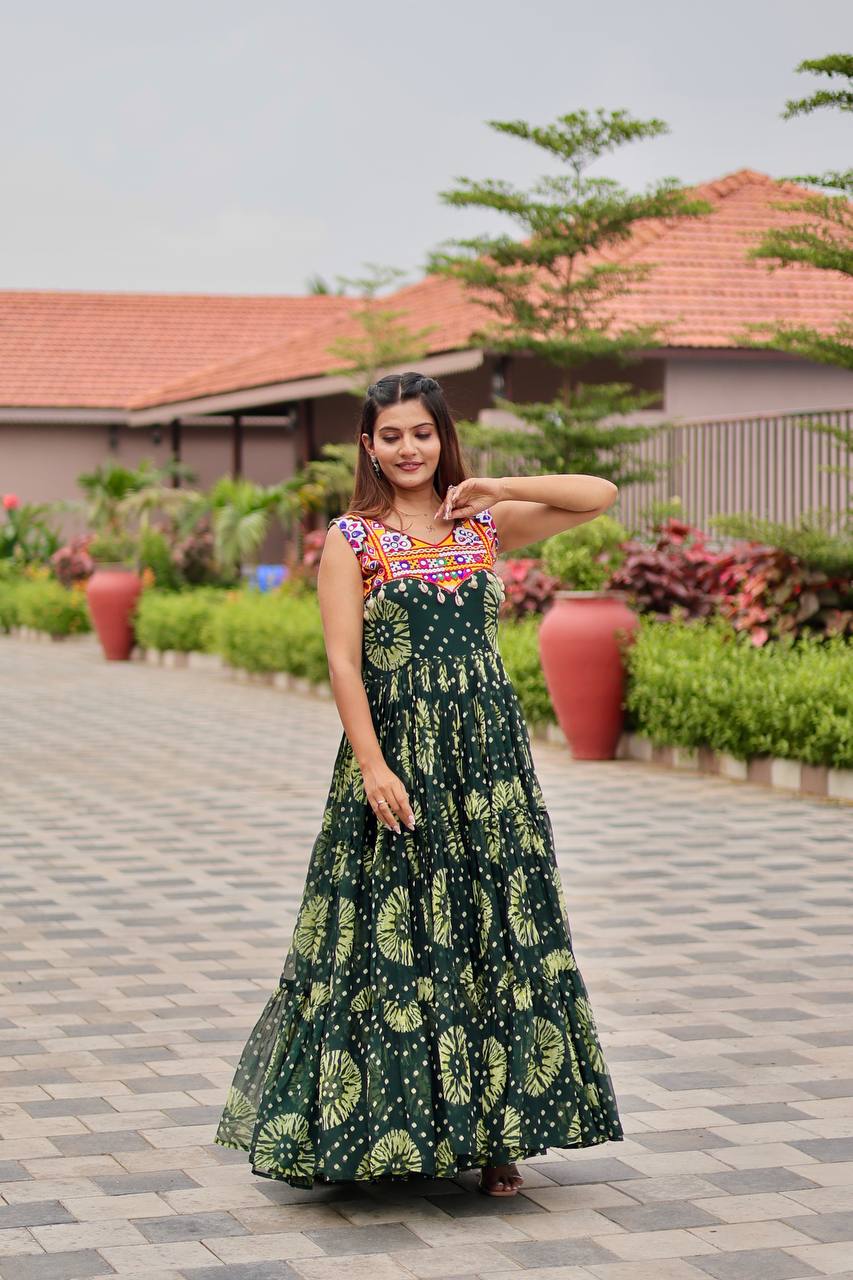 Twirl Worthy Bandhej Gown