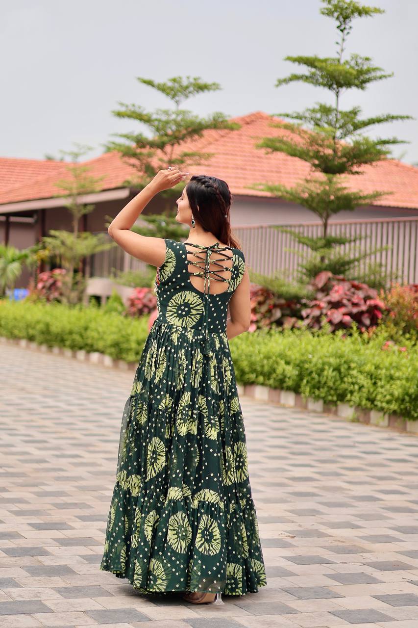 Twirl Worthy Bandhej Gown