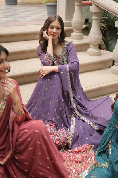 Shine With Stunning Outfit Embroidered Top Sharara Set