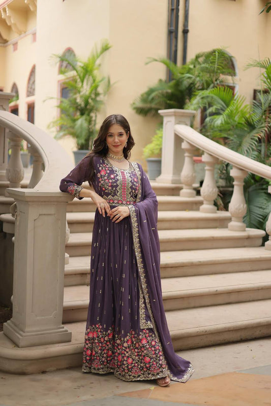 Shine With Stunning Outfit Embroidered Top Sharara Set