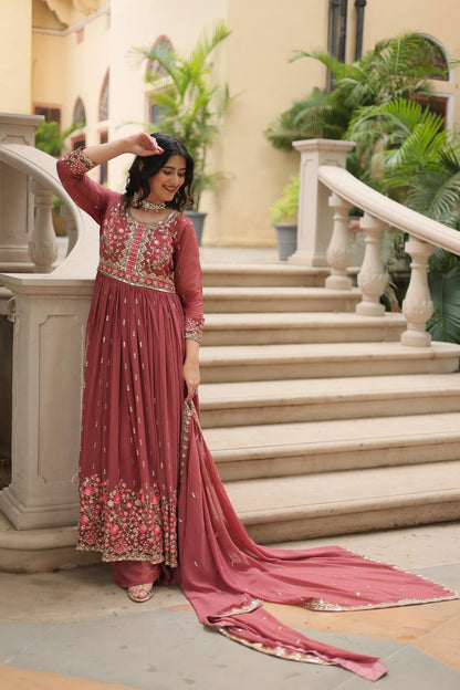 Shine With Stunning Outfit Embroidered Top Sharara Set