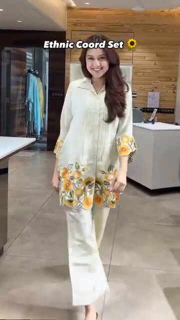 Misha Floral Simmer Vichitra Fabric Co-Ord Set