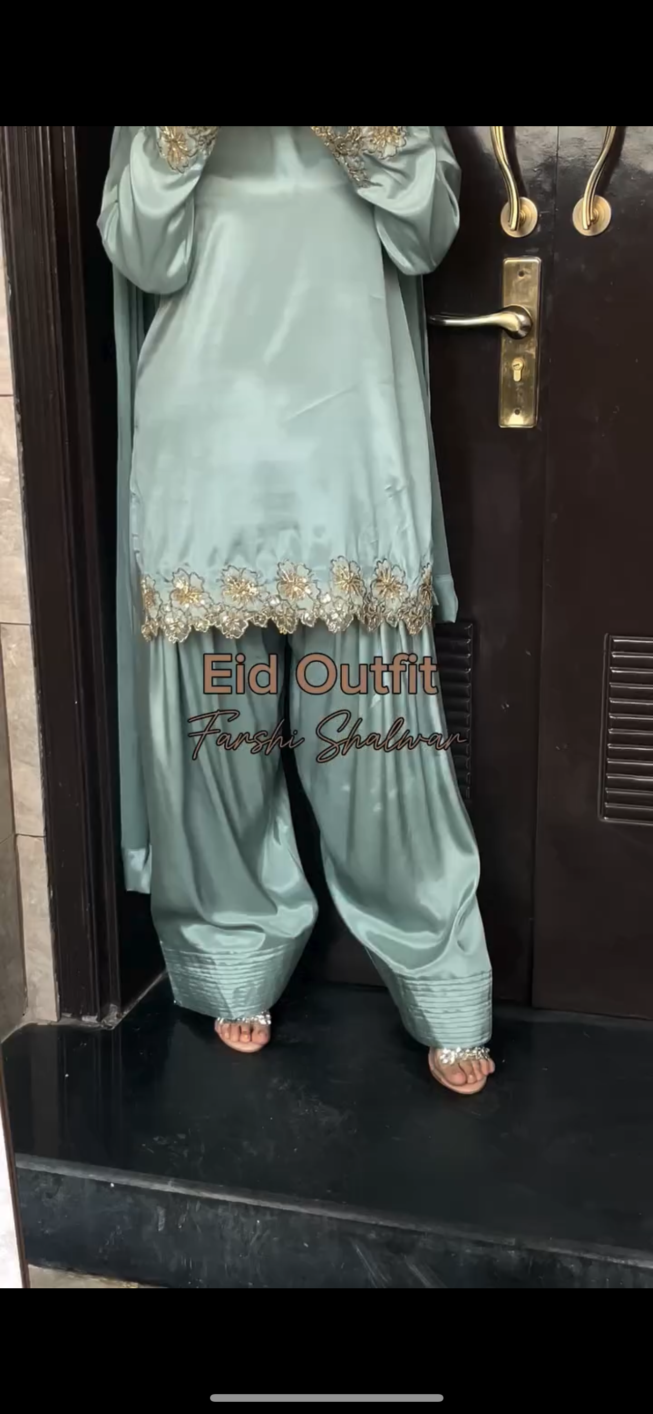 Sea Green Farshi Embroidered Shalwar Suit