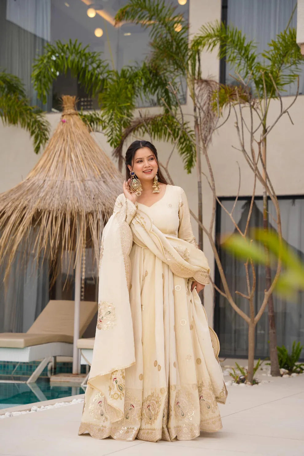 Sitara Glow Heavy Chinon Silk Gown