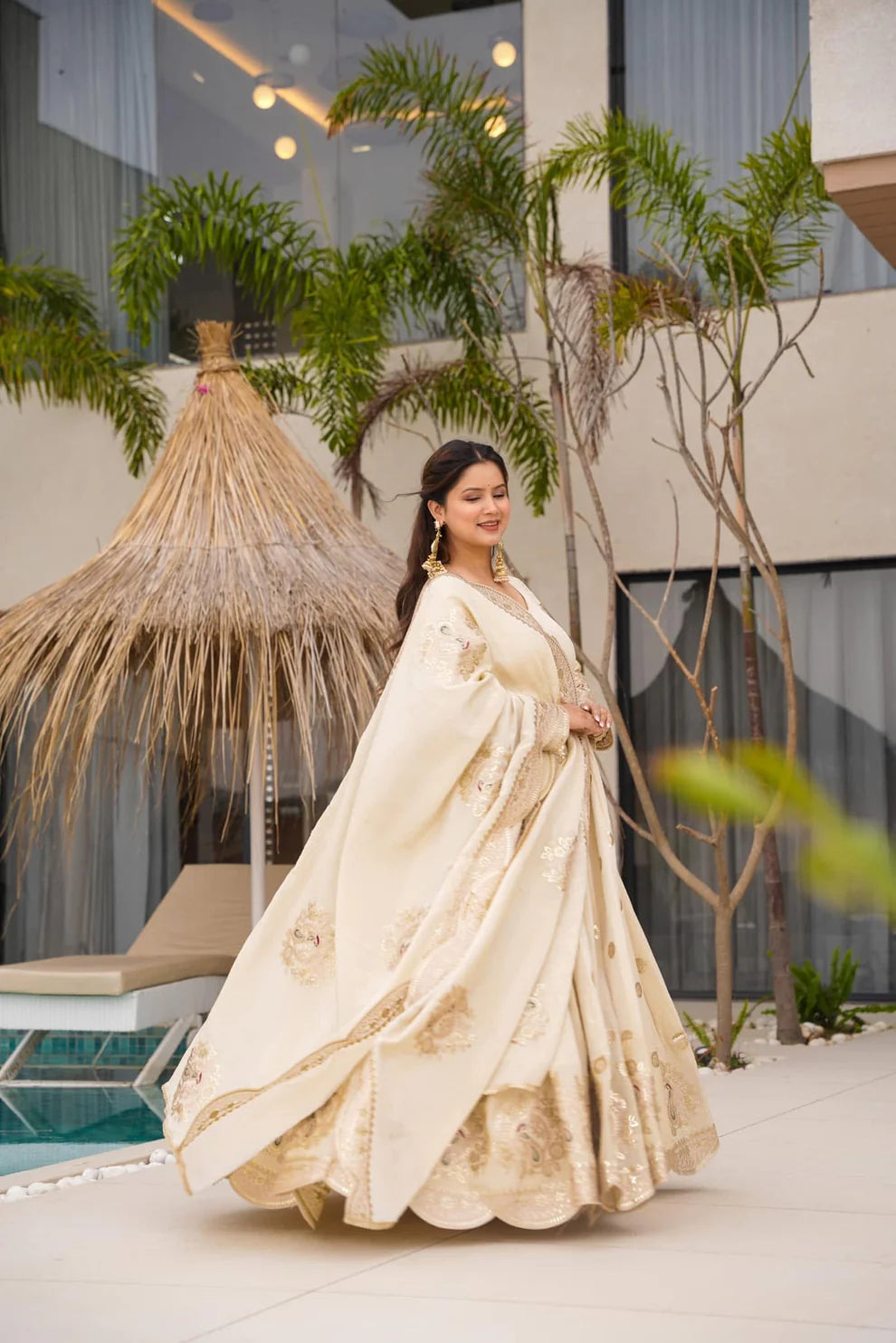 Sitara Glow Heavy Chinon Silk Gown