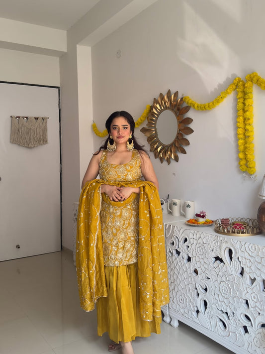 Sunheri Phulkari Classic Suit