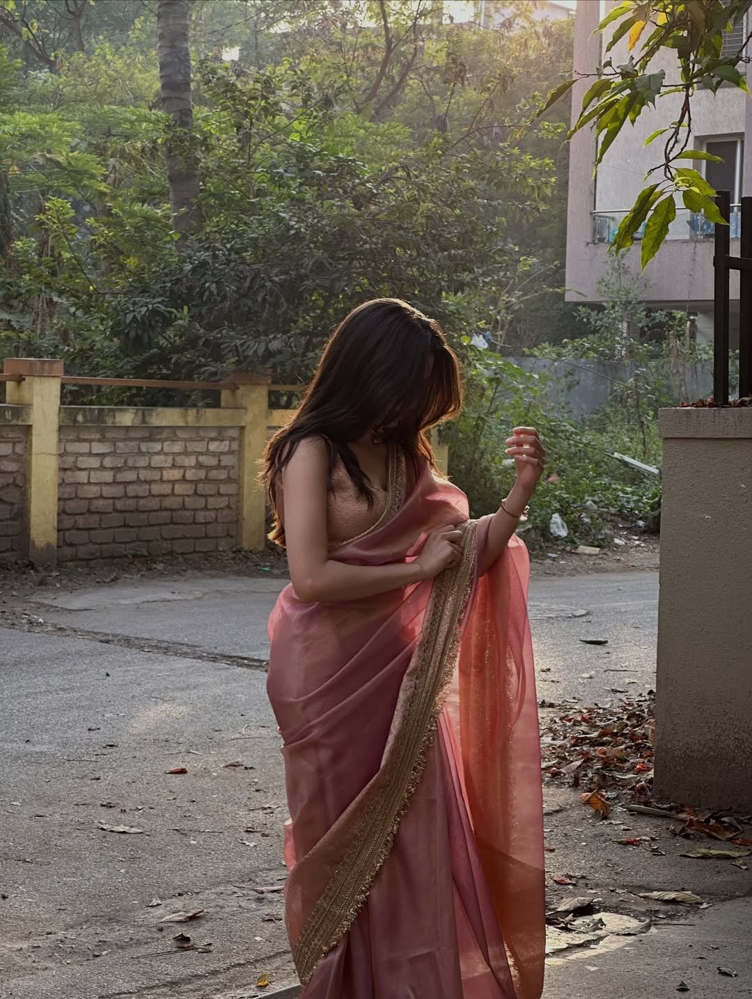 Avni Rose Pink Banarasi Premium Semi Katan Softy Silk Saree