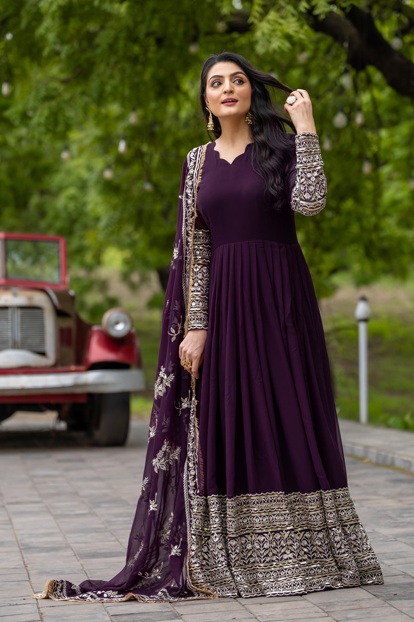 Ethereal Elegance Designer Long Anarkali Set