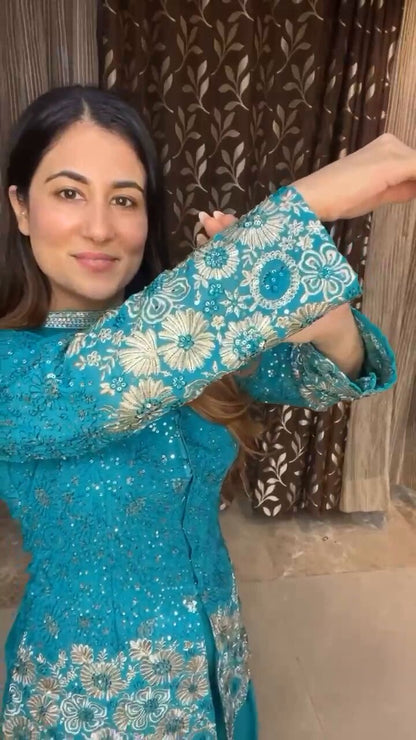 Navya Embroidered Georgette Sharara Set