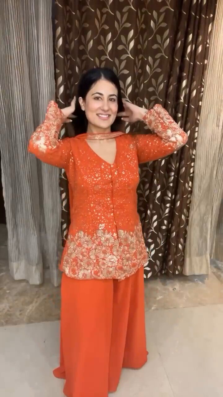 Navya Embroidered Georgette Sharara Set