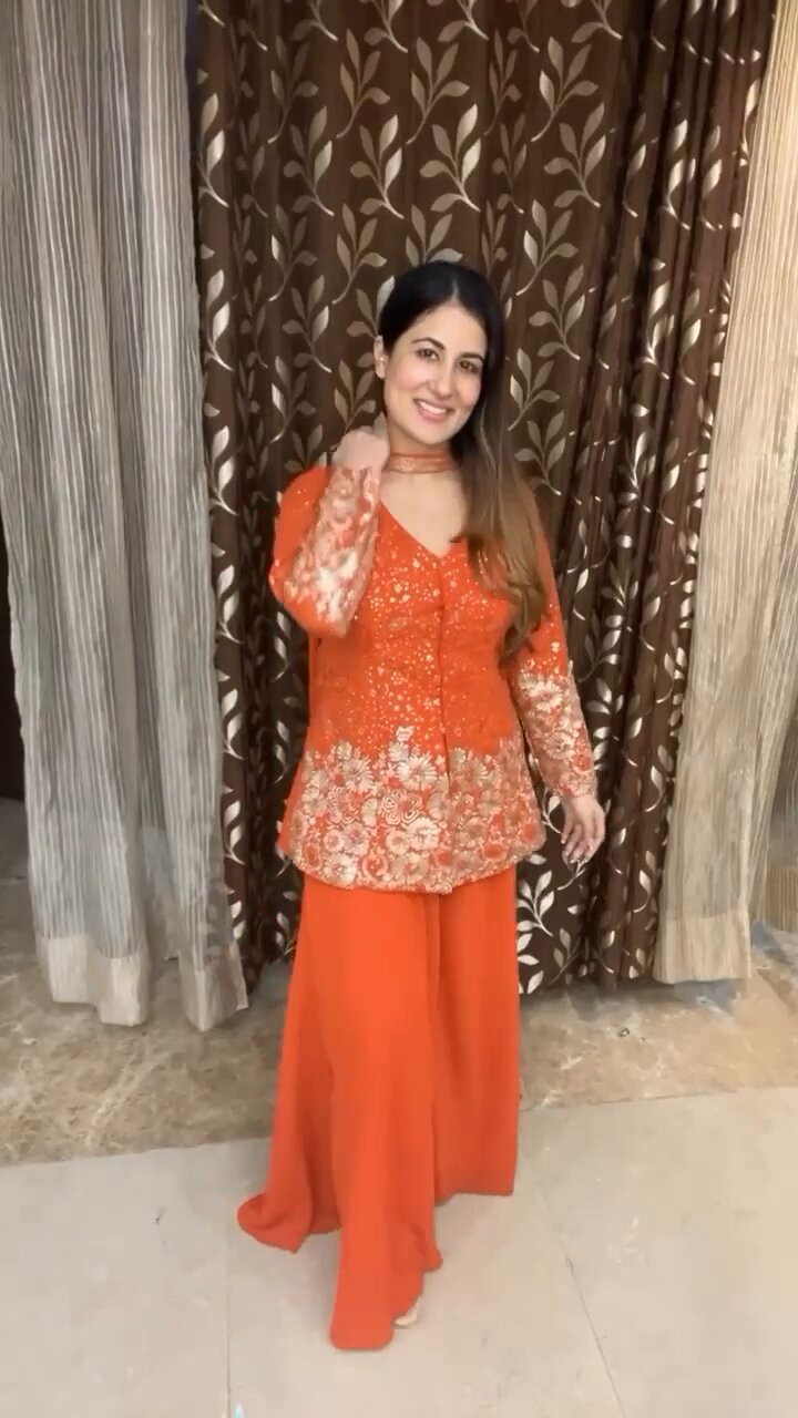 Navya Embroidered Georgette Sharara Set