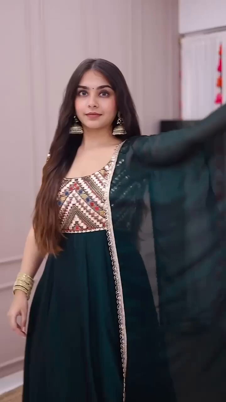 Nirva Designer Heavy Fux Georgette Sequins Zari Embroidery Gown