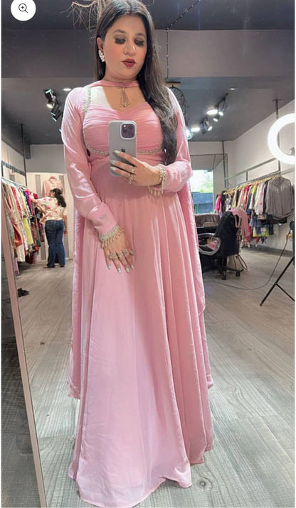 Shanaya Pink Mirror Anarkali