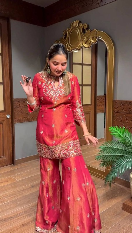 Gulzaar Ruby Sharara Set