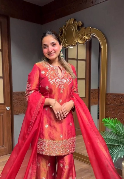 Gulzaar Ruby Sharara Set