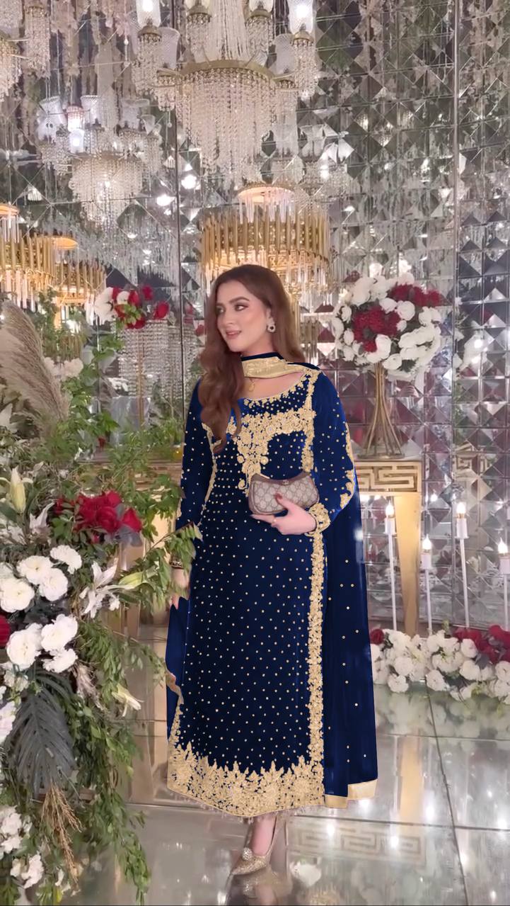 Zara Luxury Velvet Party Wear Suit