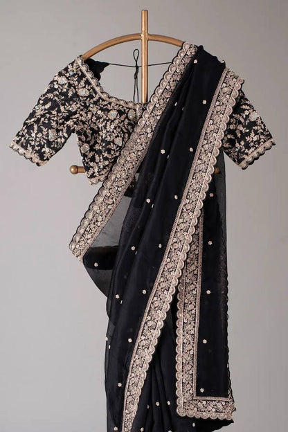 Shimmering in Black Grace Saree