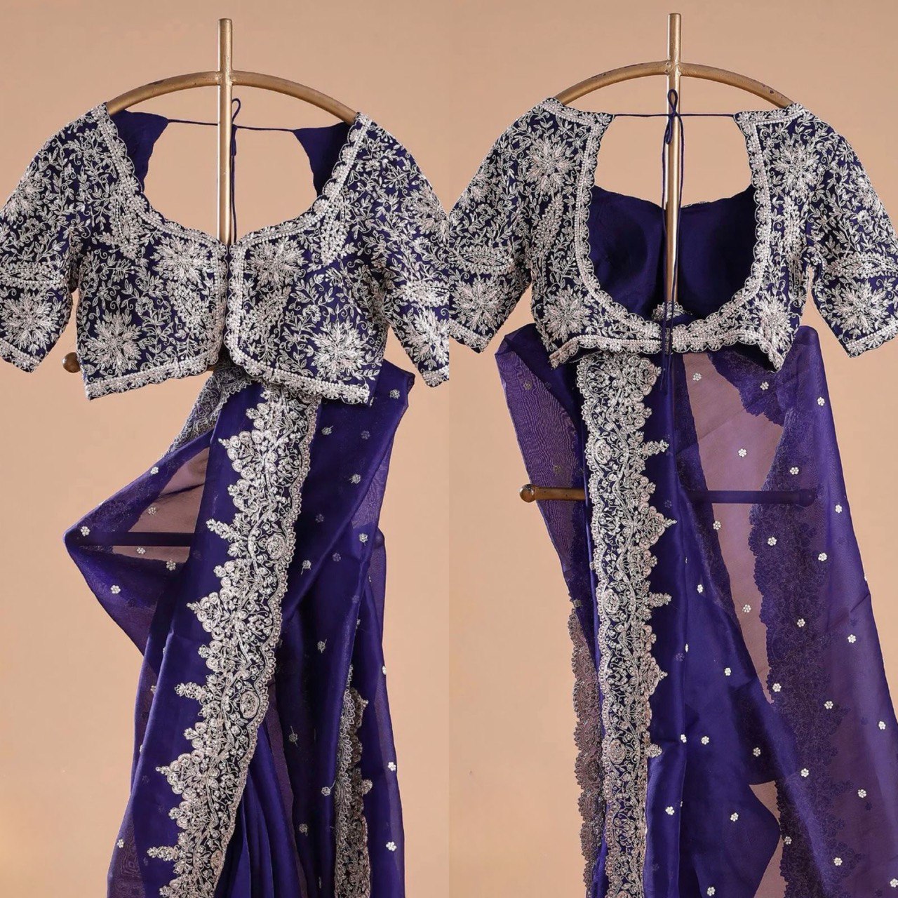 Havy Tibby Silk Febric with Thred & Sequnce work and blouse