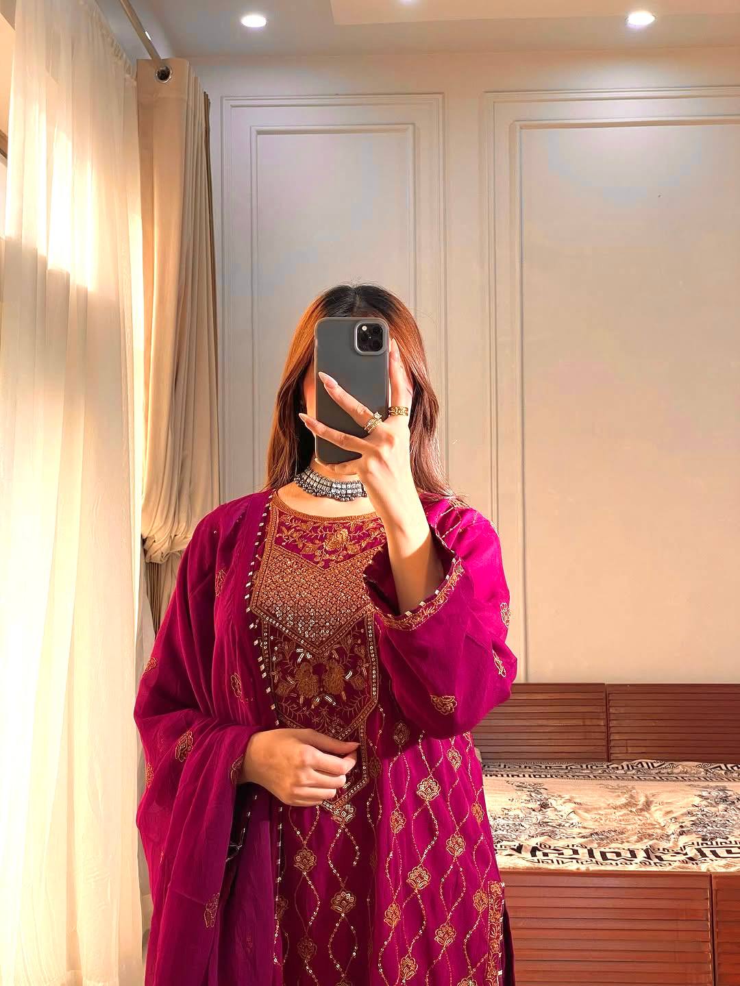 Midnight Georgette Ensemble Suit Set