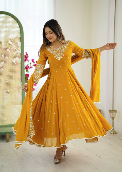 Radiant Charm in Rust Anarkali