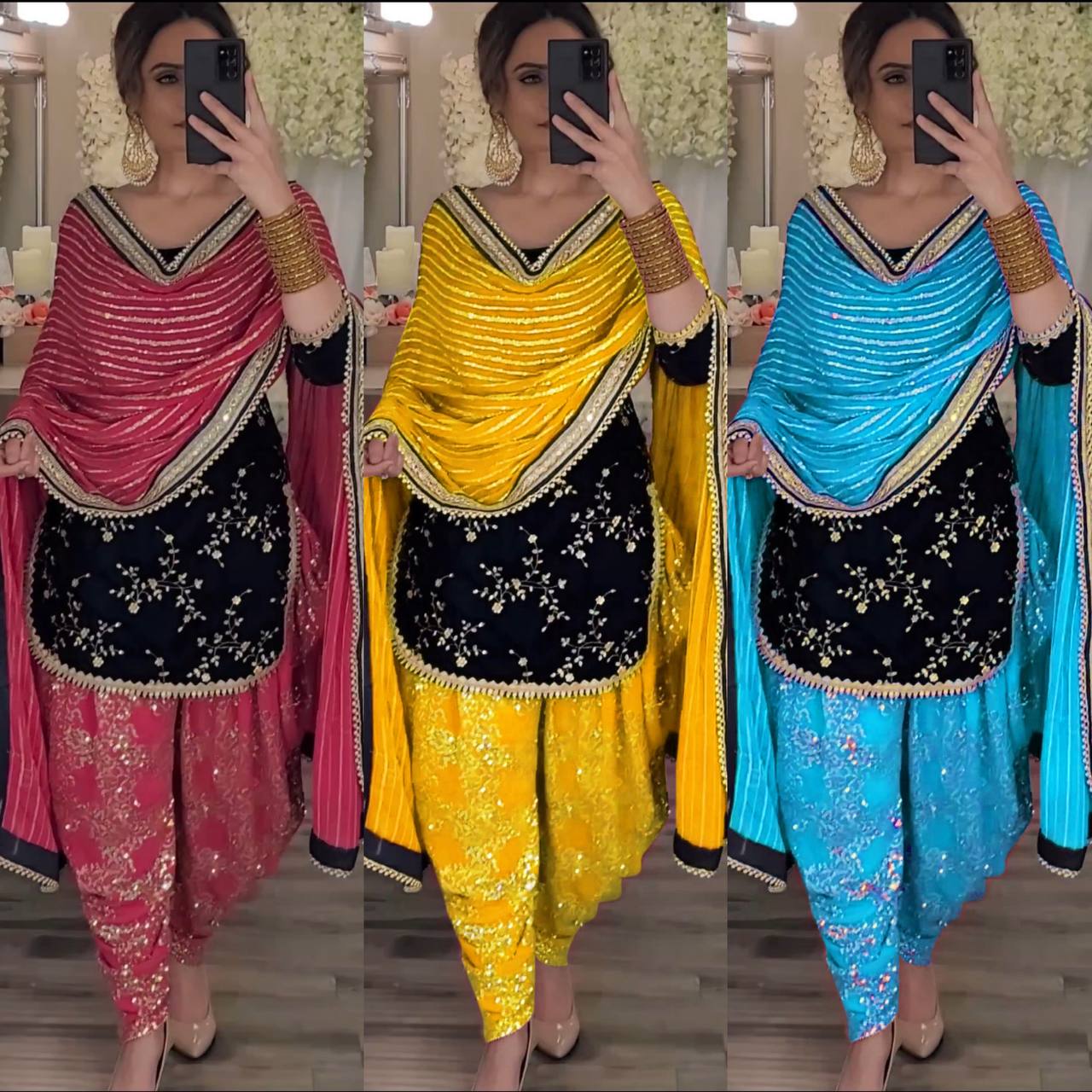Regal Velvet Dhoti Set