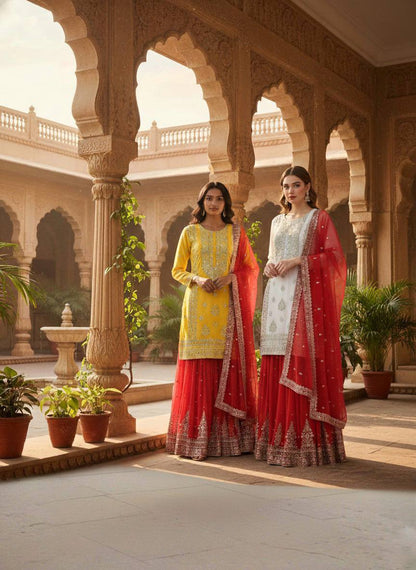 Nayra Georgette Embroidered Sharara Set