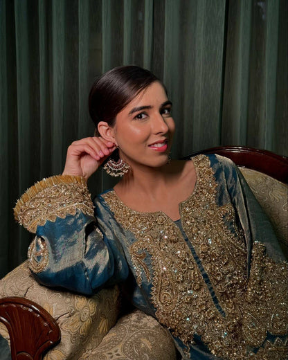 Avni Frendy Silk Sequin Zari Embroidered Suit Set