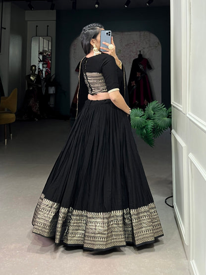 Pure Chanderi Plain Lehenga Choli