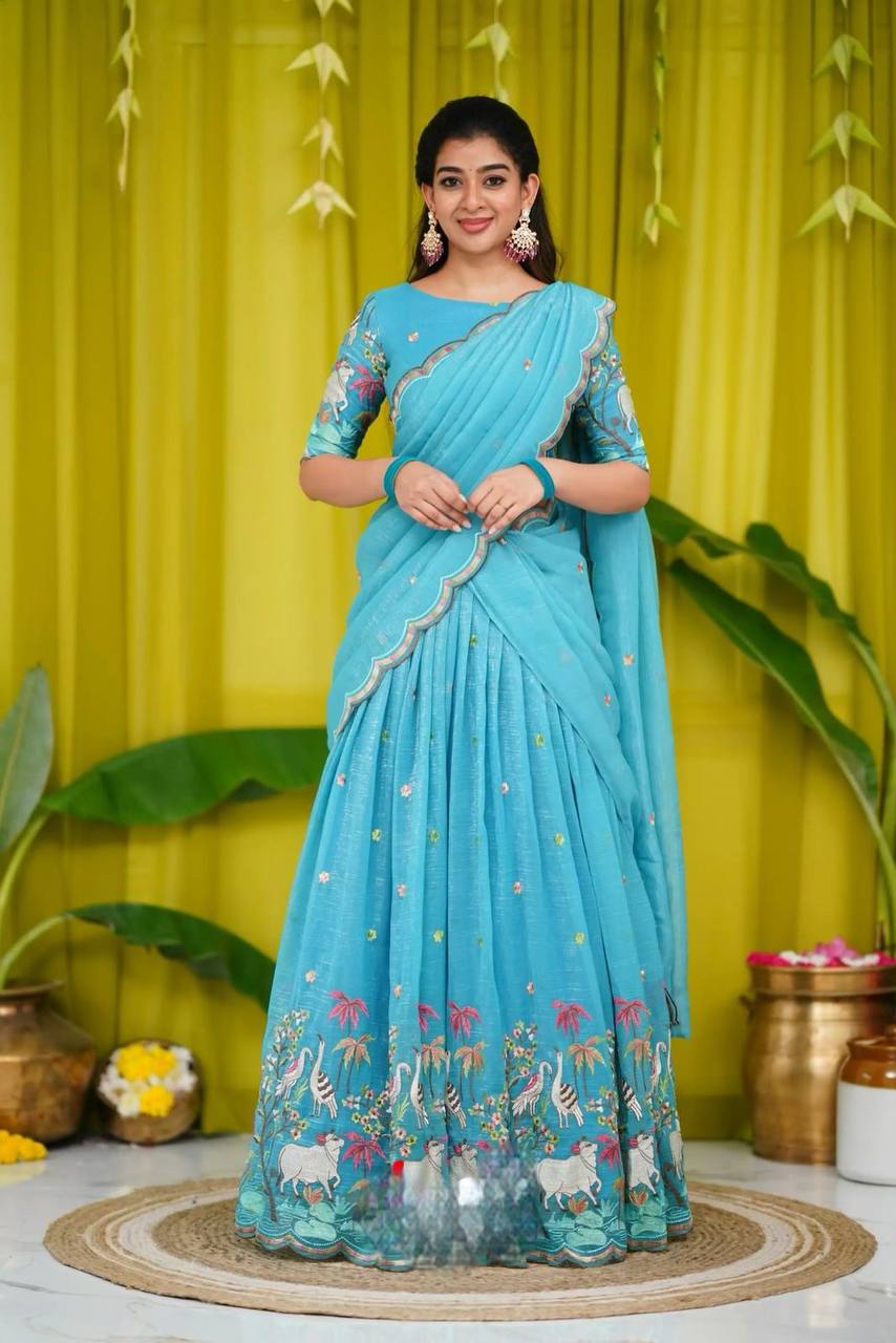 Prachi Chinon Embroidery Work Lehenga Choli