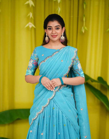 Prachi Chinon Embroidery Work Lehenga Choli