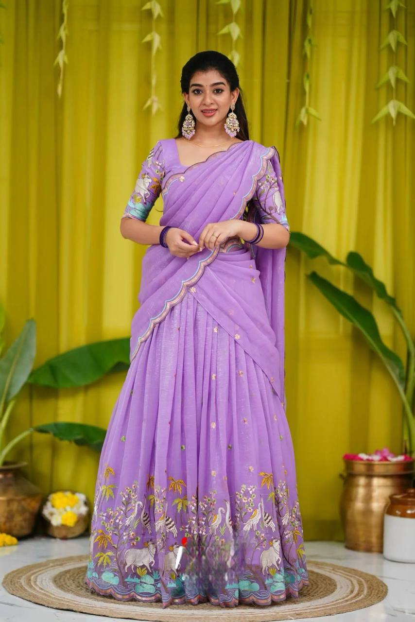 Prachi Chinon Embroidery Work Lehenga Choli