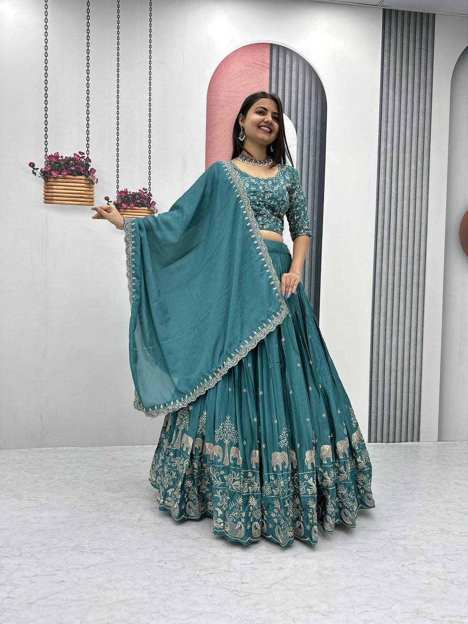 Shefali Desighner Chinon Lehenga Choli
