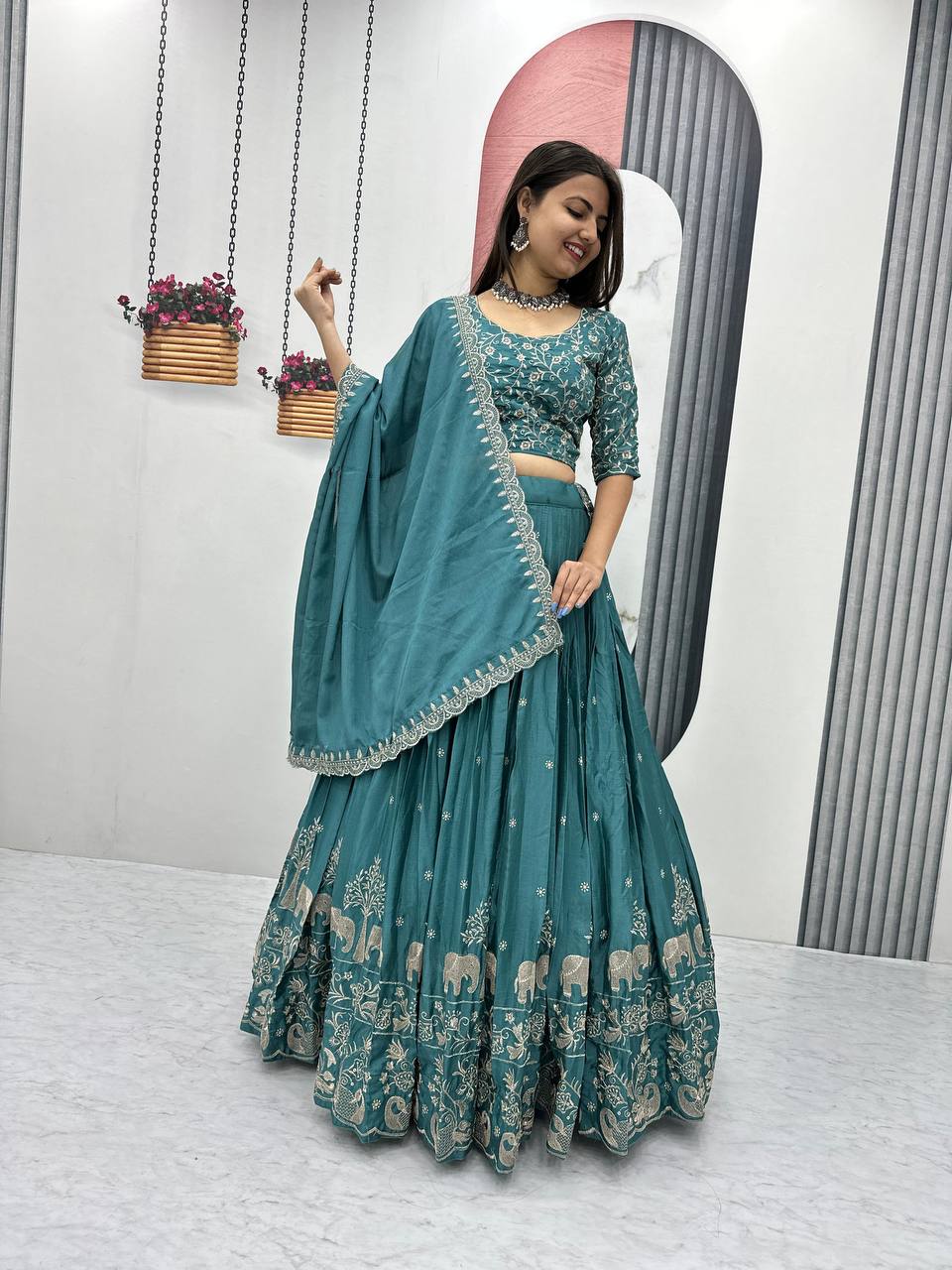 Shefali Desighner Chinon Lehenga Choli