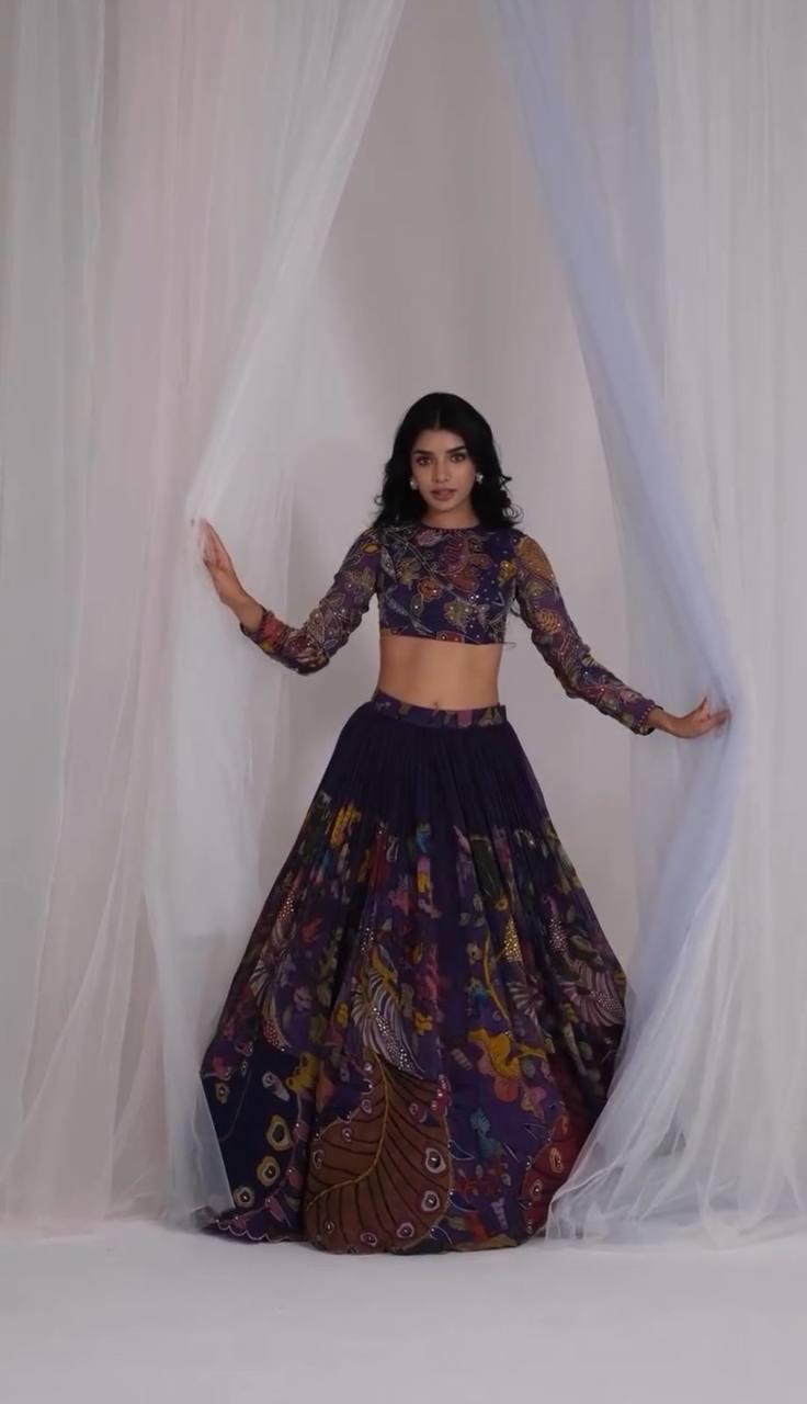 Kalamkari Printed Cotton Lehenga Choli
