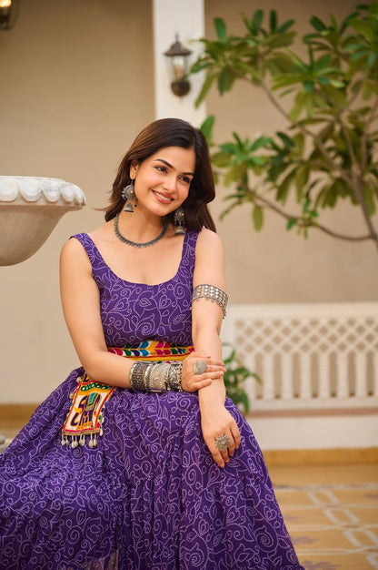 Heritage Swirl Bandhni Print Navratri Special Gown