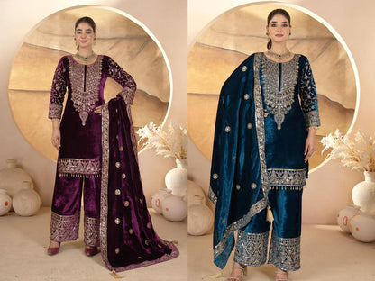 Zarqa suit set Pure velvet festive charm