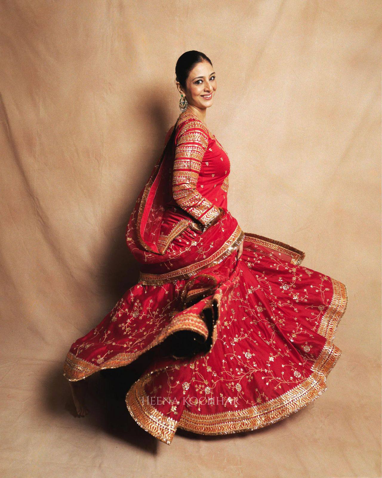 Laiba Luxe Red Embroidered Top Lehenga