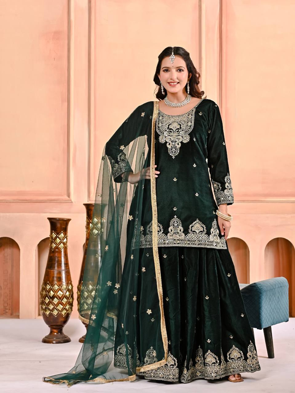 Mehzani Chic Royale Party Wear Sharara Set