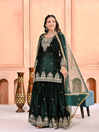 Mehzani Chic Royale Party Wear Sharara Set