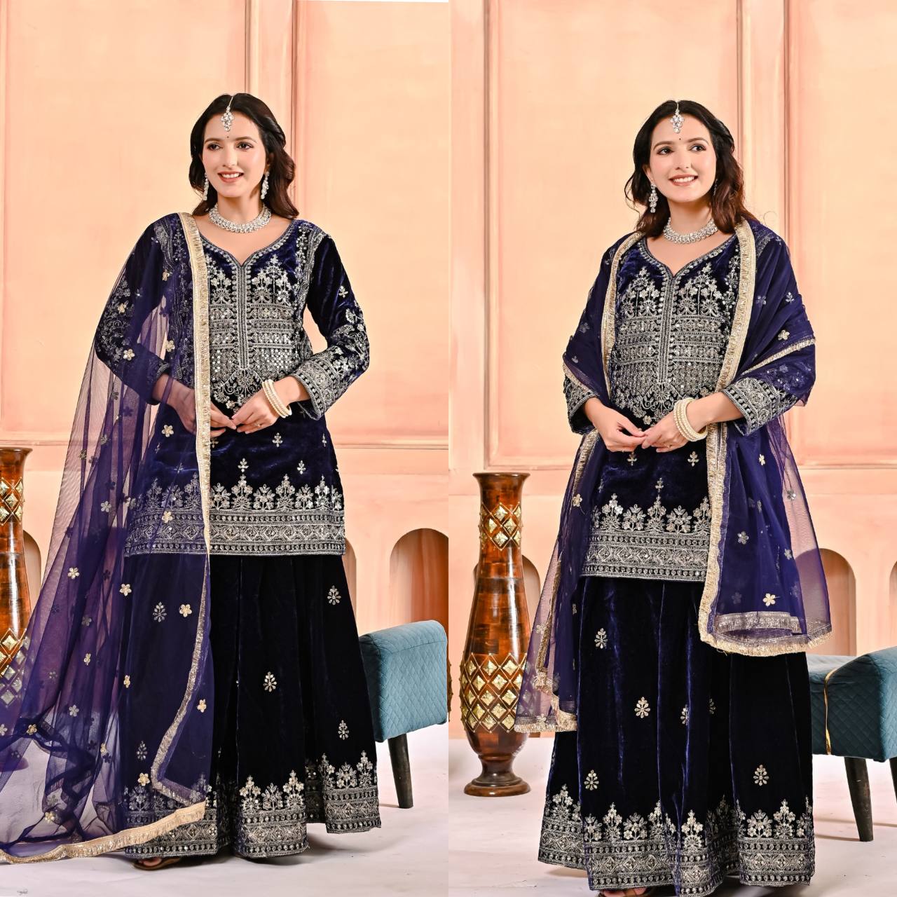 Manya Designer Party Wear Velvet Sharara