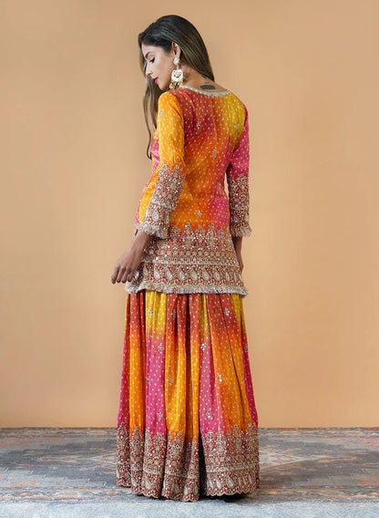 Sitara Saaz Shimmering Bandhani Sharara Suit