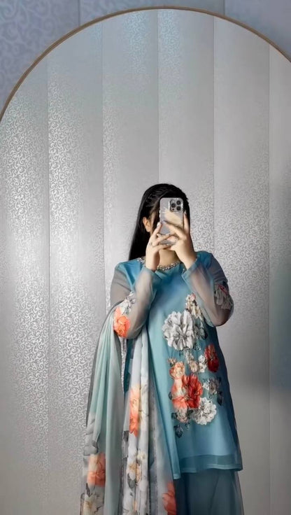 Blue Blossom Layered Charm