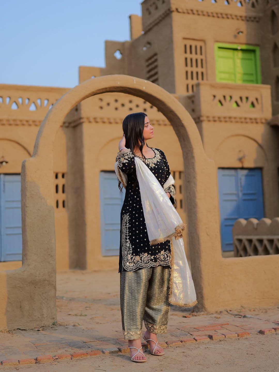 Velvet Bloom Elegant Black Embroidery