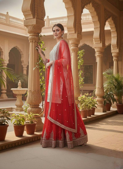Nayra Georgette Embroidered Sharara Set