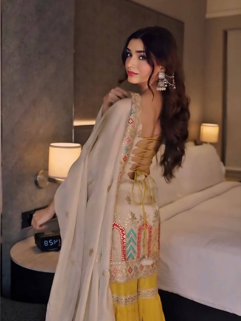 Ayleen Ivory Glow Sharara Set