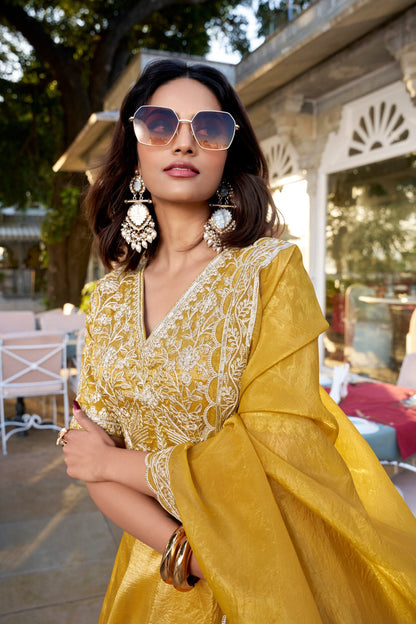 Twinkling Elegance Zari and Embroidery Lehenga for Special Occasions