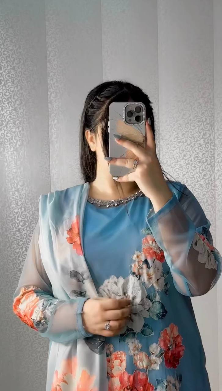 Blue Blossom Layered Charm