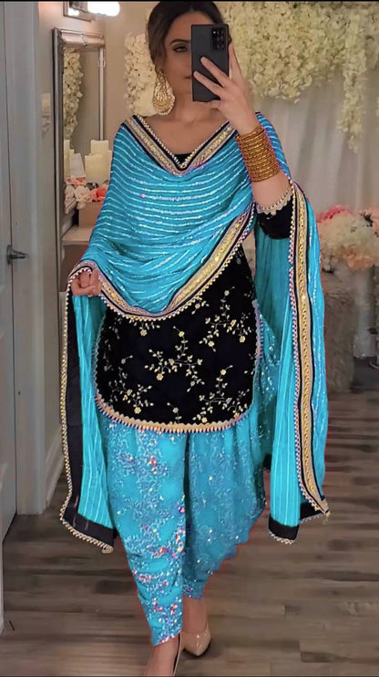 Regal Velvet Dhoti Set