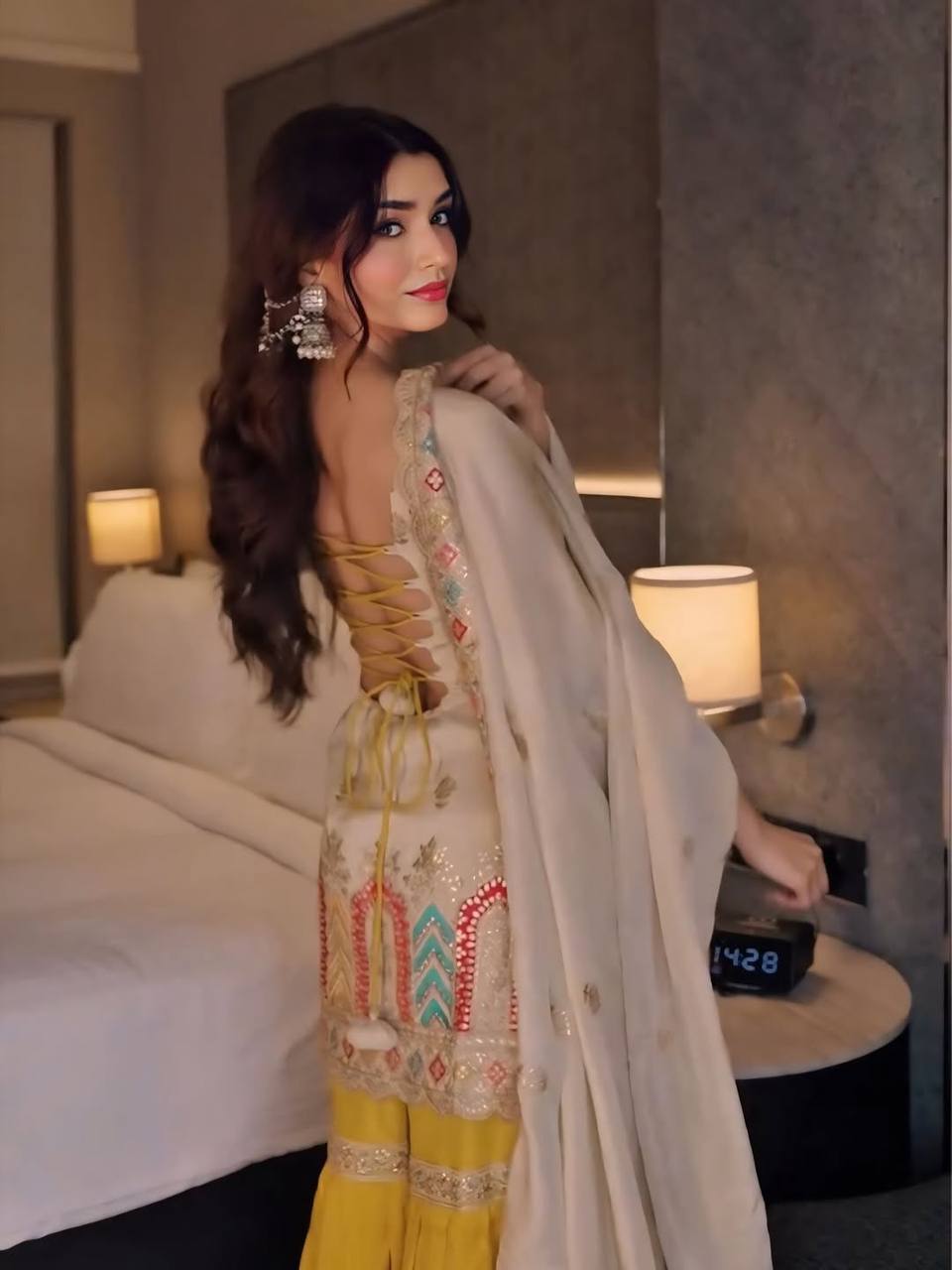 Ayleen Ivory Glow Sharara Set