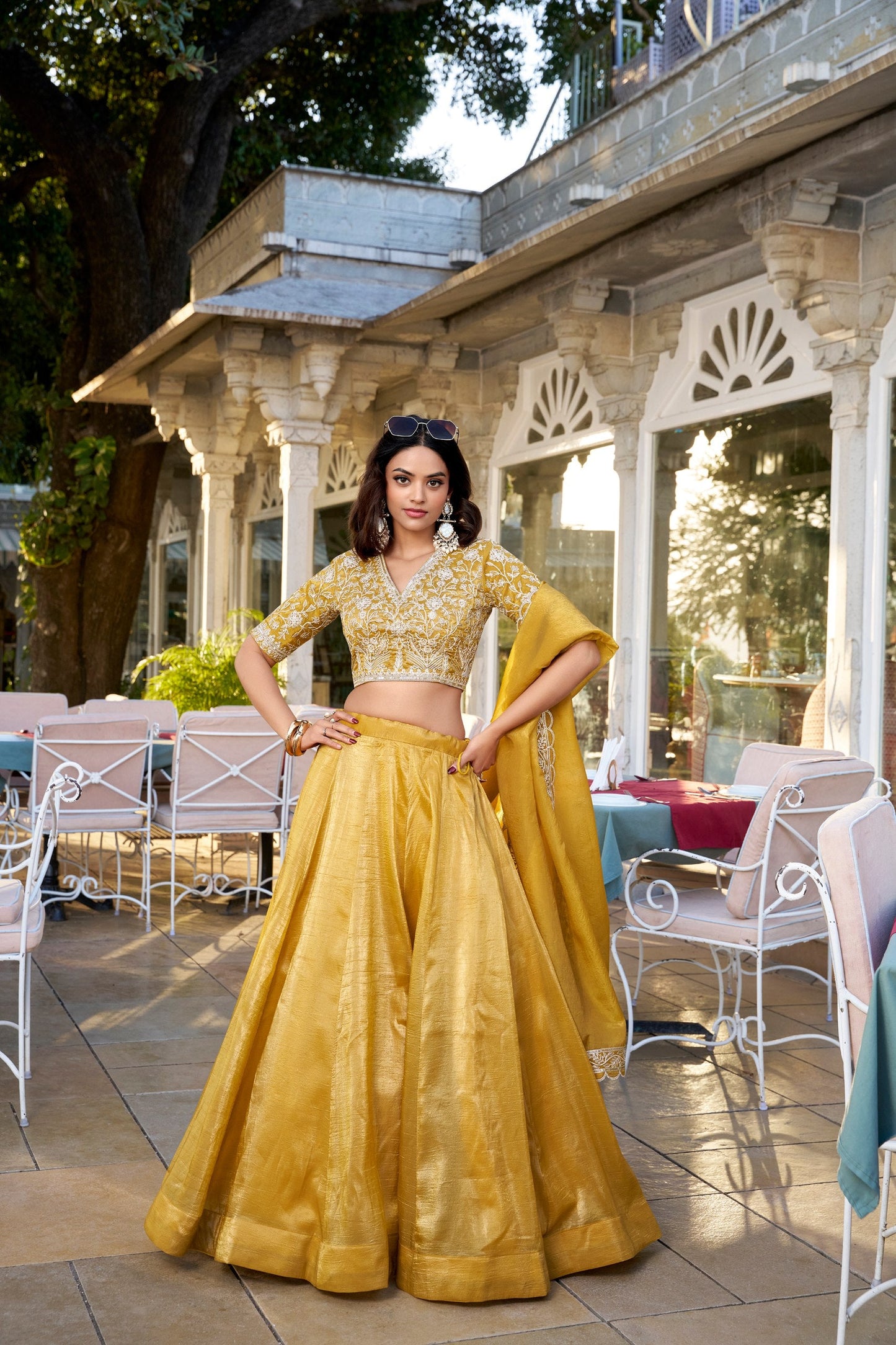 Twinkling Elegance Zari and Embroidery Lehenga for Special Occasions